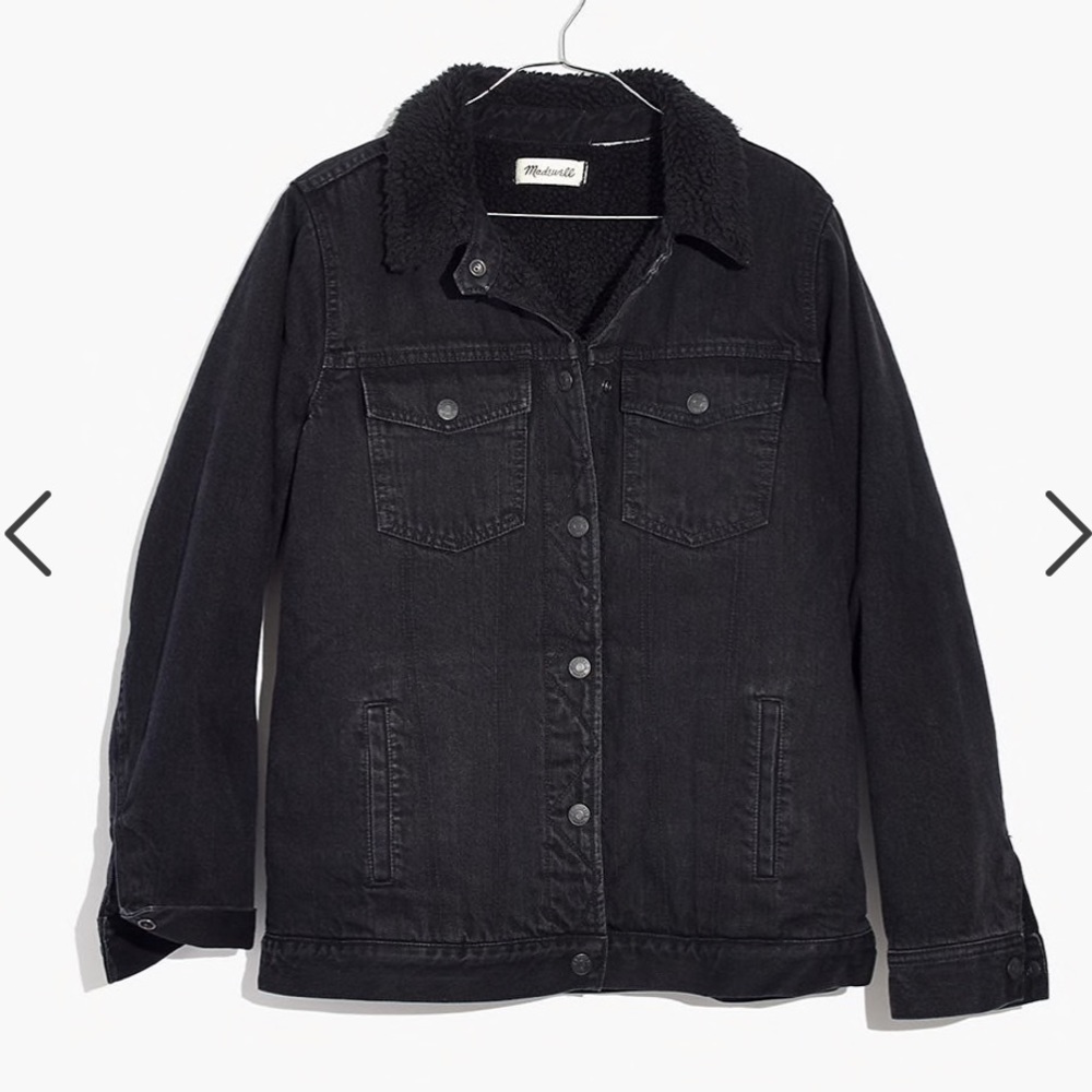 Madewell Oversived Jean Jacket: Sherpa Black